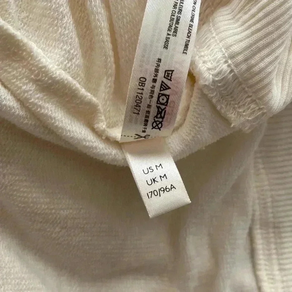 🆕 Free People Ivory Cozy Cool Girl Lounge T-Shirt M🆕 - Picture 15 of 16